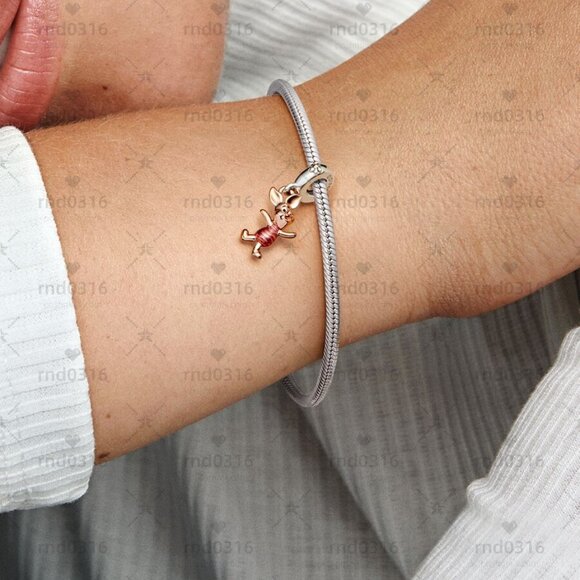 Pandora Disney Winnie the Pooh Piglet Dangle Charm|Two-tone - Picture 2 of 2